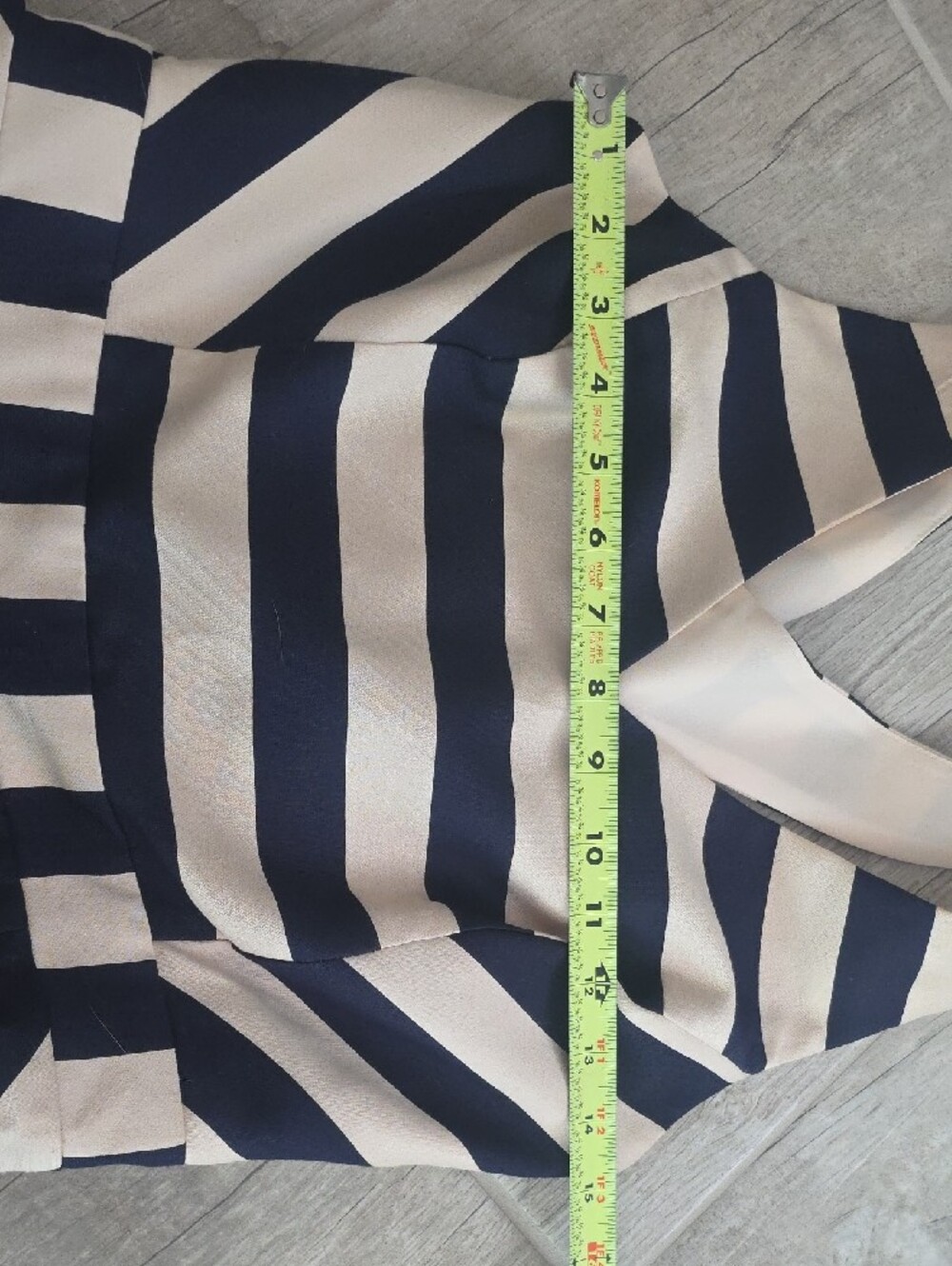 Adelyn Rae Navy and Cream Striped V-Neck Fit-and-Flare Dress - Picture 5 of 12